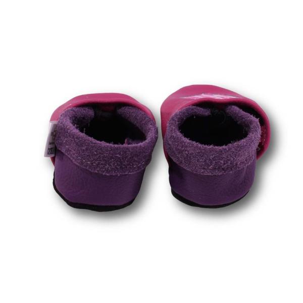 Krabbelschuhe Herz getigert pink